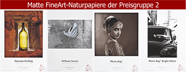 Matte Fine Art Papiere der Preisgruppe 2